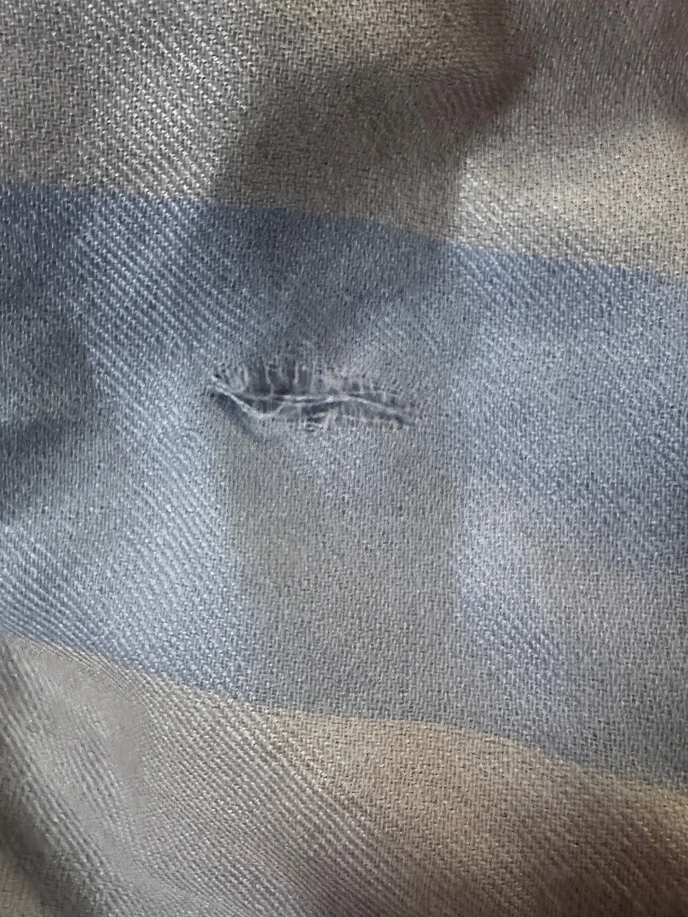 Burberry Pastel Plaid Scarf in Lavender and Light Blue